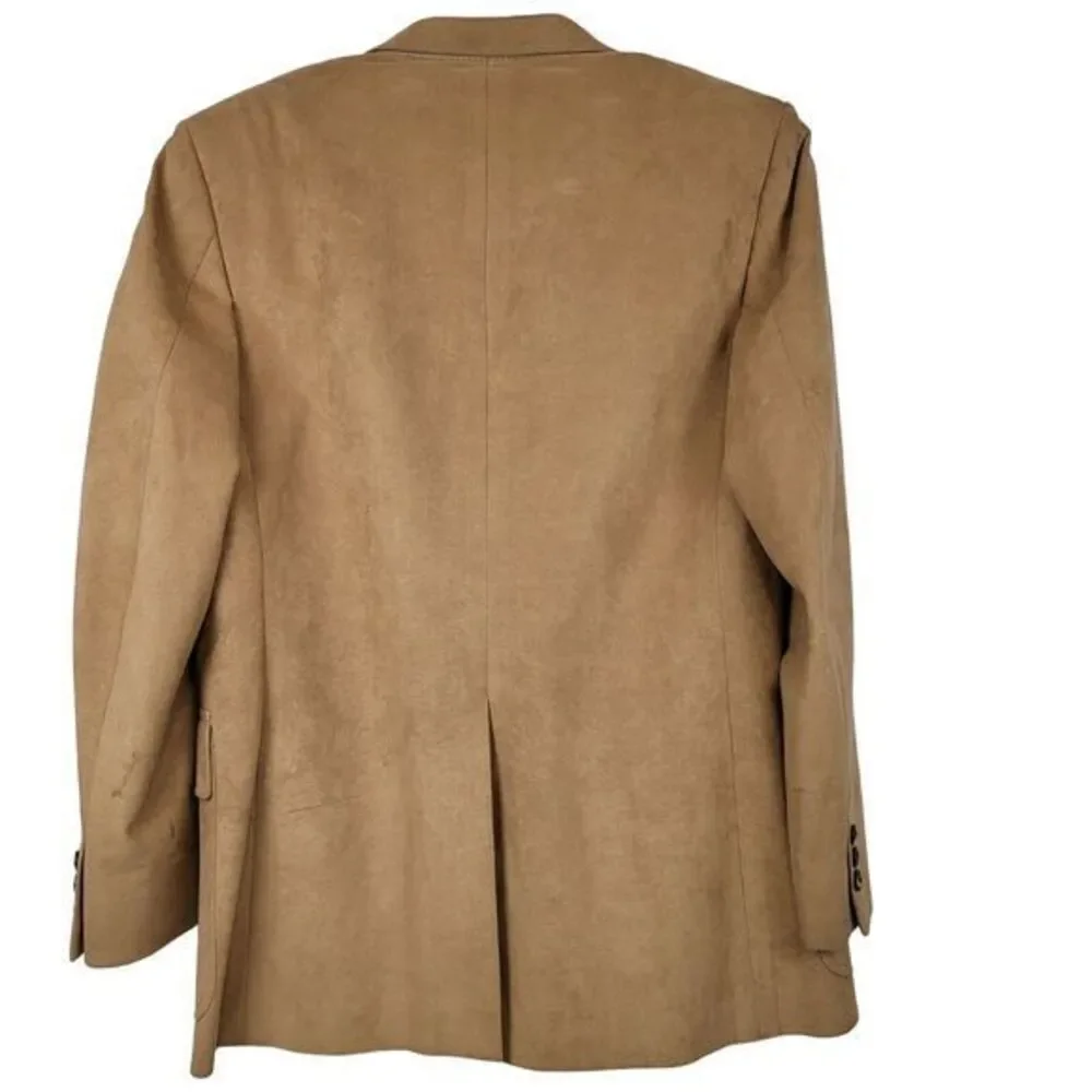 Vintage Tan Suede‎ Blazer Mens 40R Kingsridge Pincus Co USA Sport Coat Old Money